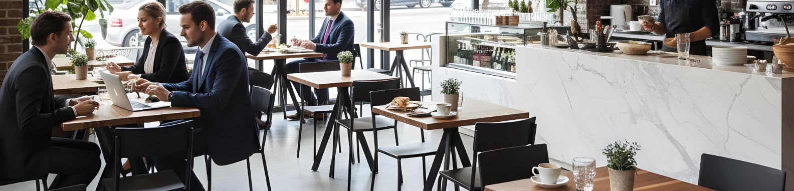 Mesas para restaurante en ambiente profesional