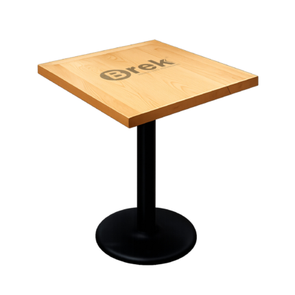 Mesa maple base negra circular